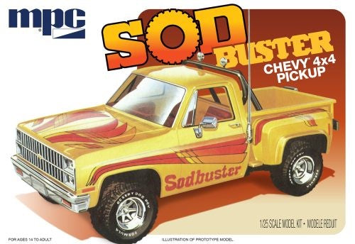 1/25 scale model kit of the 1981 Chevy Stepside Pickup with customizable features and vintage packaging.