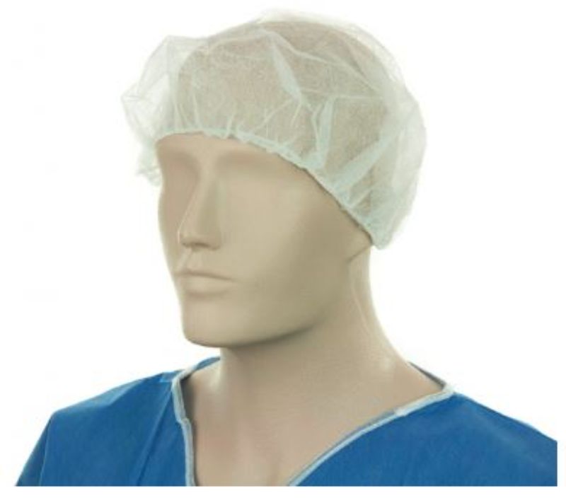 Polypropylene Bouffant Hats - White, 610mm Wide, 12gsm (Pack of 600)