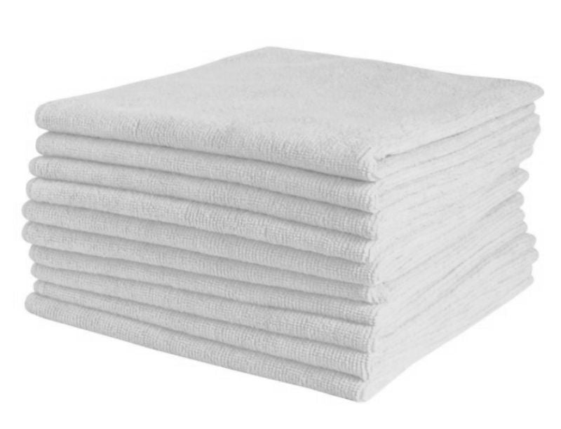 Microfibre Cloths - White, 400mm x 400mm, 300gsm (Carton of 50)