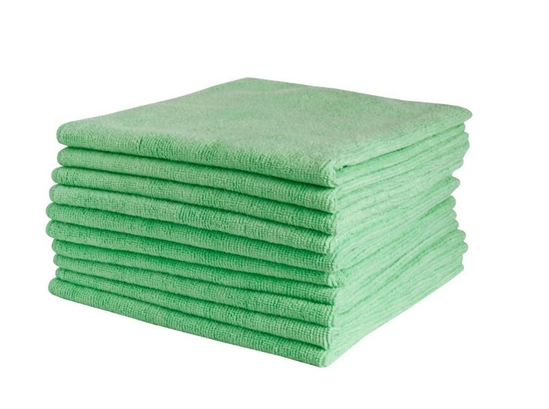 Microfibre Cloths - Green, 400mm x 400mm, 300gsm (Carton of 50)
