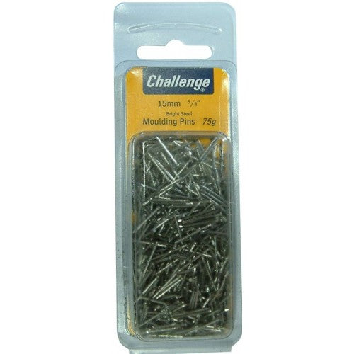 Precision 15mm moulding pins in a blister pack, ideal for woodworking and crafts with secure bayonet design.