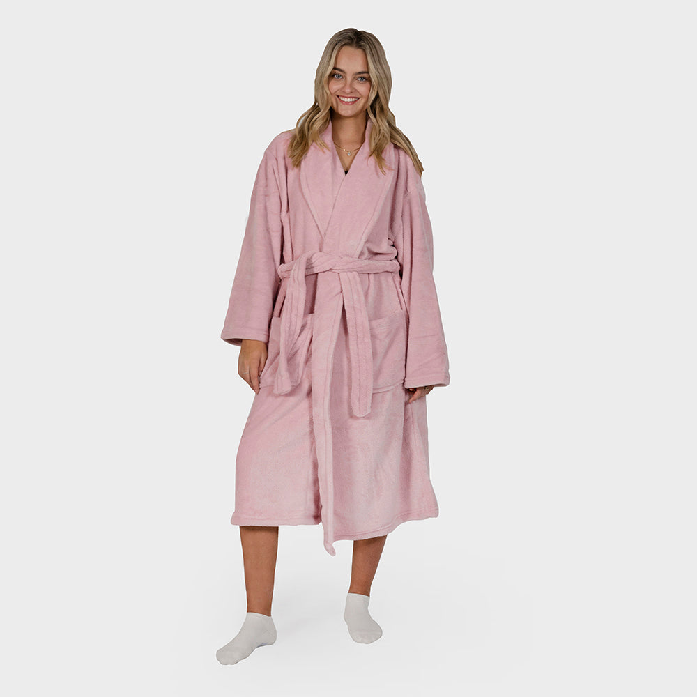 L/XL Microplush Robe Blush- Bambury