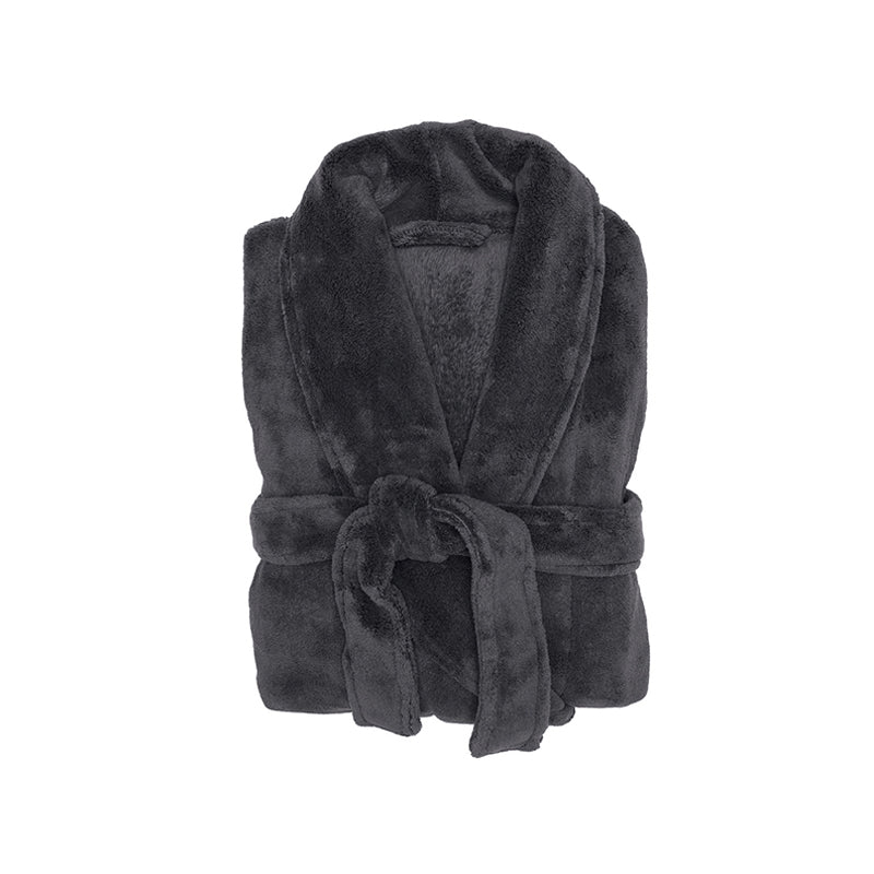 L/XL Microplush Robe Charcoal- Bambury