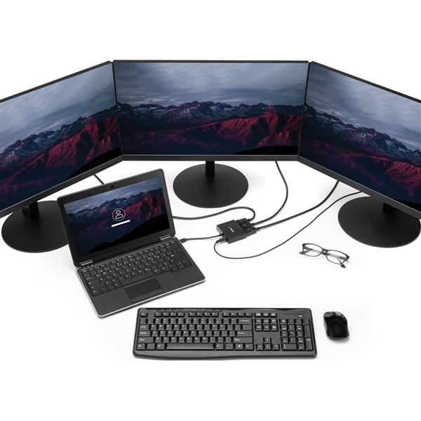 Mini DisplayPort to DisplayPort 3-Port MST Hub - Multi-Monitor Splitter for Enhanced Productivity