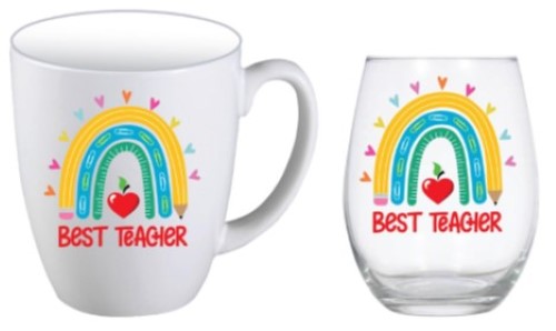 400ml Mug And 600ml Stemless - Best Teacher Set