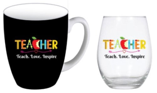 400ml Mug And 600ml Stemless - Teacher Inspire Set