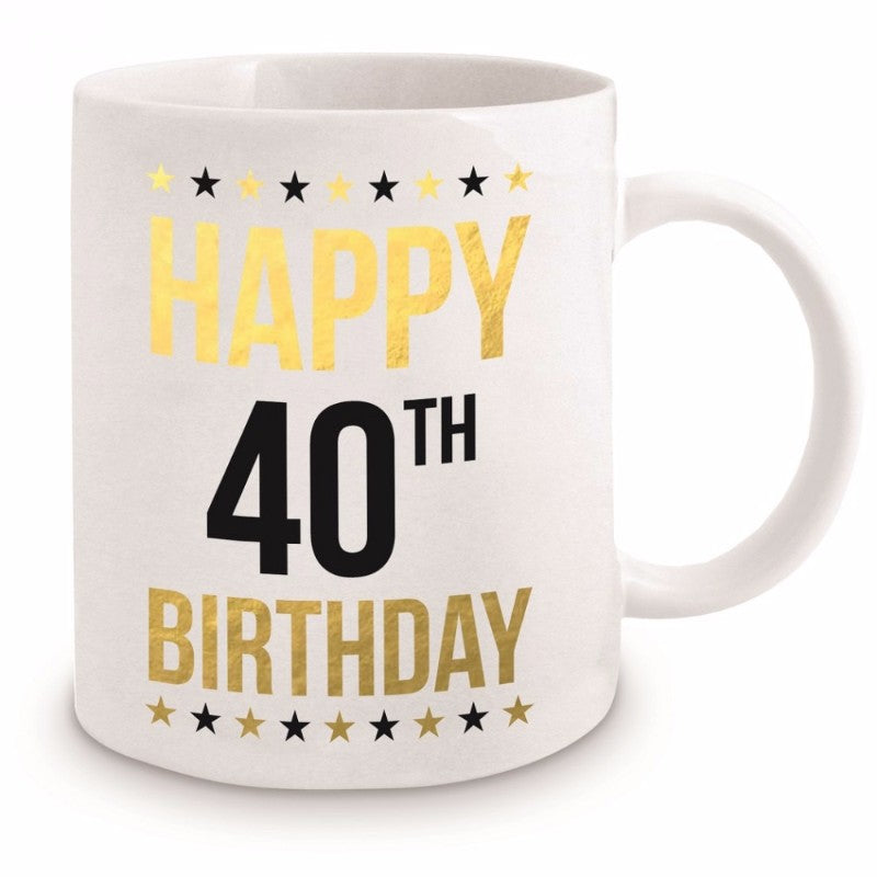 40th Birthday Gold Mug 11oz