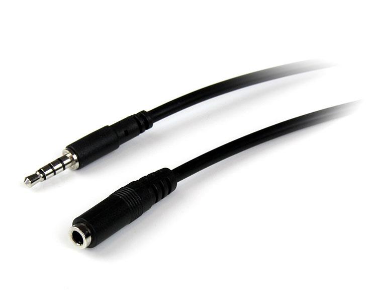 2m TRRS headset extension cable, 3.5mm male to female, enhancing audio connectivity for headphones and microphones.