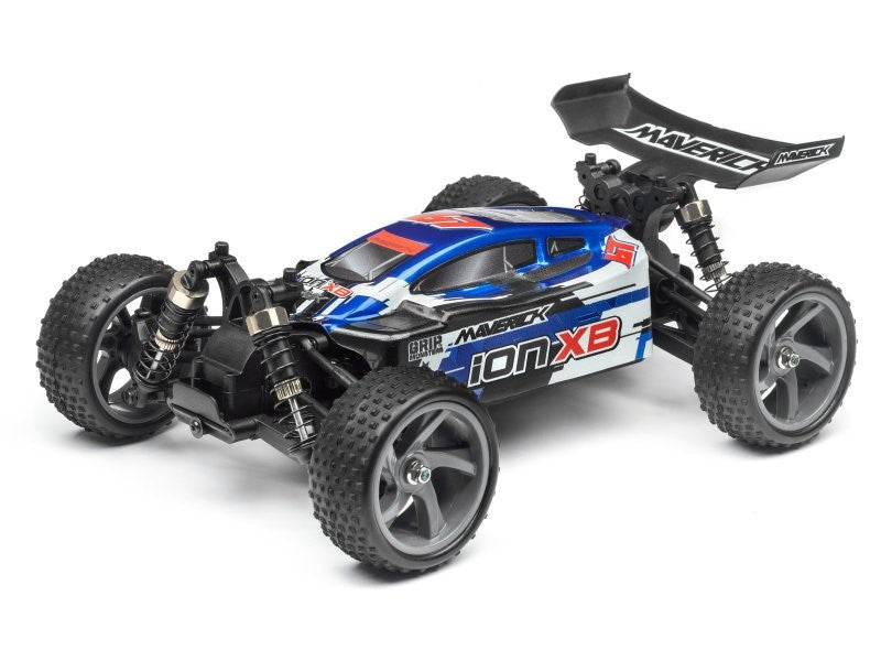 High-quality blue painted buggy body for RC vehicles with decals, enhances style and performance, compatible with various models.