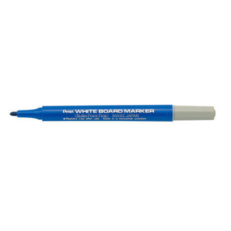 Set of 12 Pentel blue whiteboard markers with 1.3mm fine point for precise, smudge-free writing on small boards.
