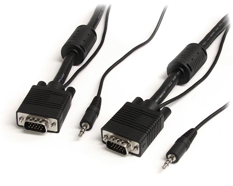 10m Coaxial VGA Video Cable with Audio HD15 Male to Male – High Resolution Monitor Connector