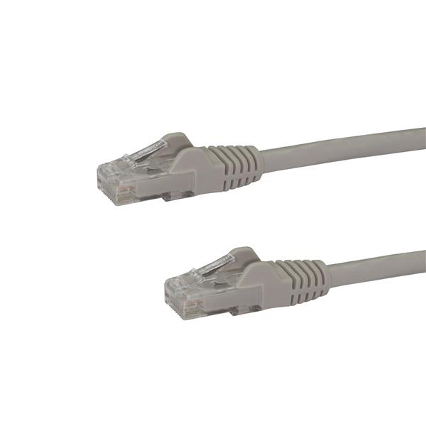High-performance 1m Cat6 patch cable with snagless RJ45 connectors in gray for reliable Gigabit network connections.