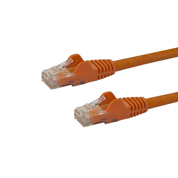 High-Speed Cat6 Ethernet Patch Cable - 0.5m Snagless RJ45 Connectors in Orange for Reliable Networking