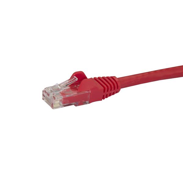 High-Speed Cat6 Ethernet Patch Cable 0.5m - Snagless RJ45 Connectors, Red, Ideal for Networking