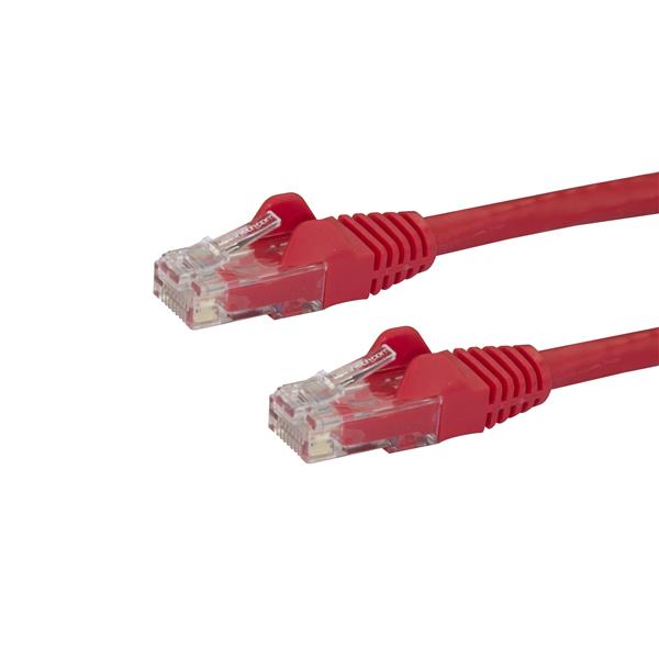 High-Speed Cat6 Ethernet Patch Cable 0.5m - Snagless RJ45 Connectors, Red, Ideal for Networking