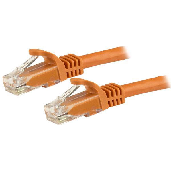 High-Speed 1.5m CAT6 Ethernet Cable in vibrant orange, snagless design for optimal connectivity and 10 Gigabit performance.