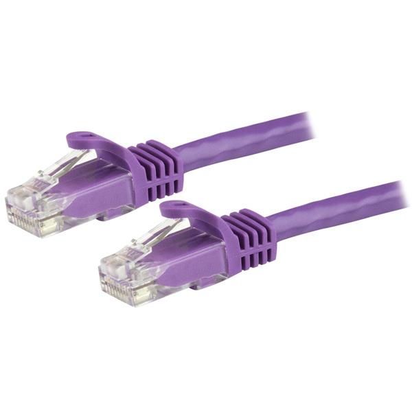 7.5m purple CAT6 Ethernet cable designed for high-speed 10 Gigabit performance, snagless design, and enhanced durability.