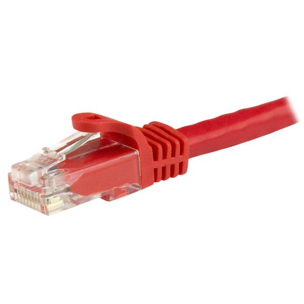 High-speed 5m Cat6 patch cable in red, snagless RJ45 connectors for reliable Gigabit Ethernet connections.