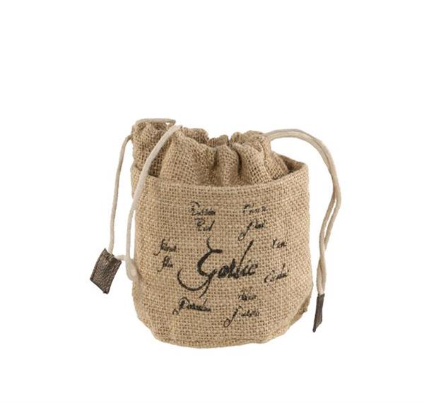 Garlic Bag with Draw String - Natural Strorage with Tie - 10 x 10cm
