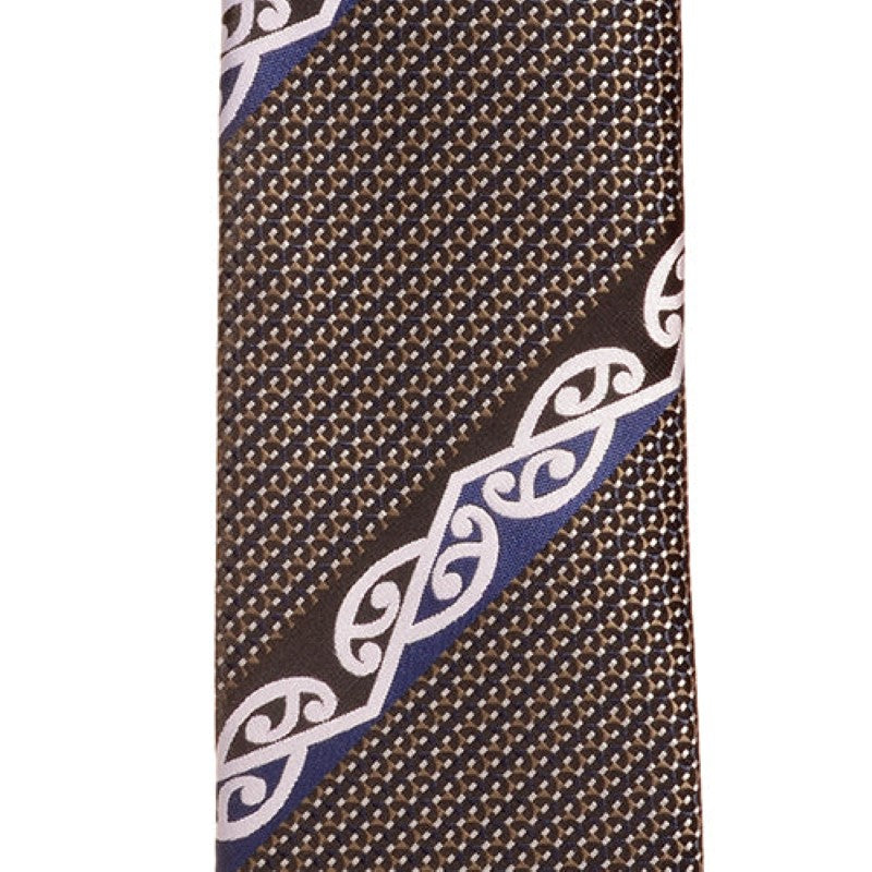 Grey Maori Necktie with Blue - Smartfox