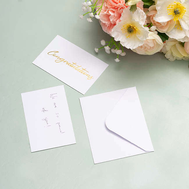 Gold Foil Card & Envelope Congratulations Pack25