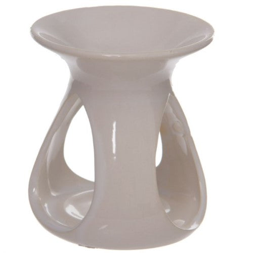 Ceramic Oil and Wax Burner - White Tear Drop (10.5cm)