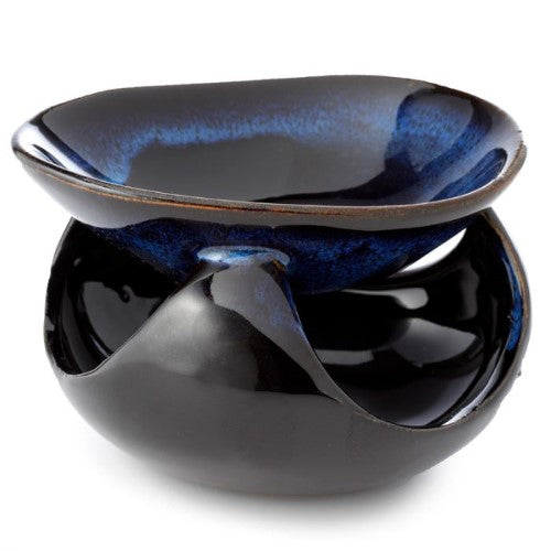 Ceramic Oil Burner - Abstract Dark Mottled 12.5cm (Set of 2)
