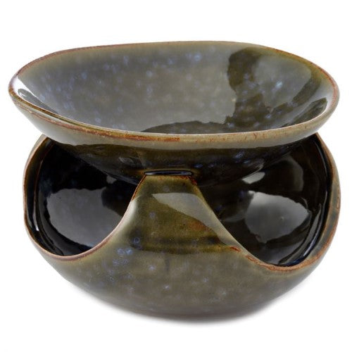 Ceramic Oil Burner - Abstract Dark Mottled 12.5cm (Set of 2)