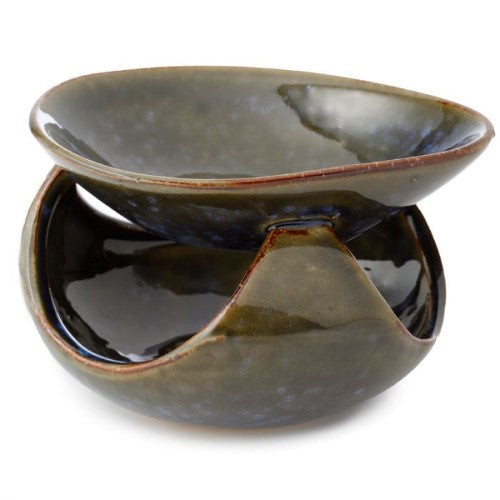 Ceramic Oil Burner - Abstract Dark Mottled 12.5cm (Set of 2)