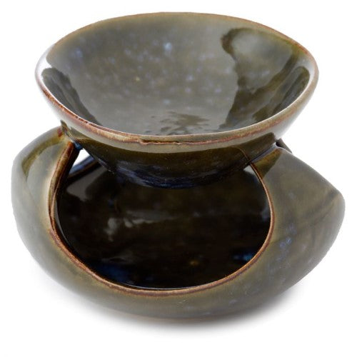Ceramic Oil Burner - Abstract Dark Mottled 12.5cm (Set of 2)