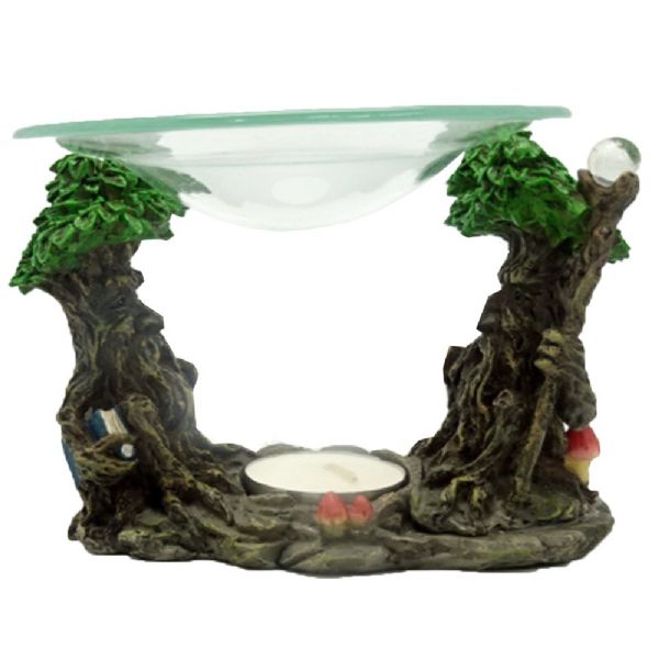 Twin Green Man Oil Burner H:13.5 cm