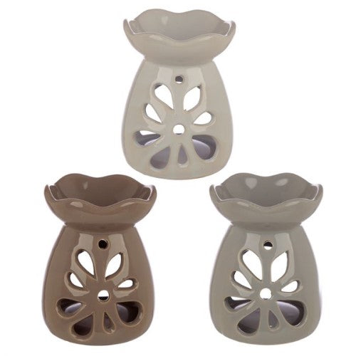 Ceramic Oil and Wax Burner - Eden Grey and Pastel Tone Floral (Set of 3 Asstd)