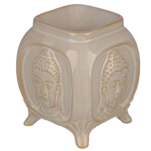 Ceramic Oil Burner - Eden Embossed Buddha 10.5cm (Set of 2 Asstd)