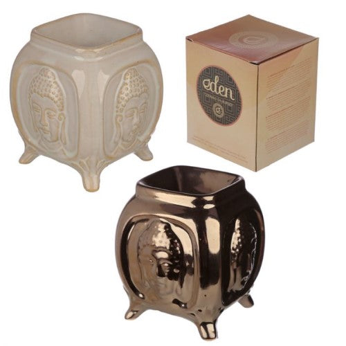 Ceramic Oil Burner - Eden Embossed Buddha 10.5cm (Set of 2 Asstd)