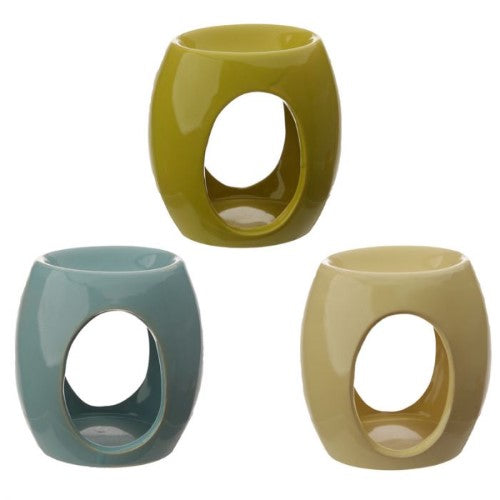 Ceramic Oil Burner - Eden Abstract with Oval Cut Out (Set of 3 Asstd)