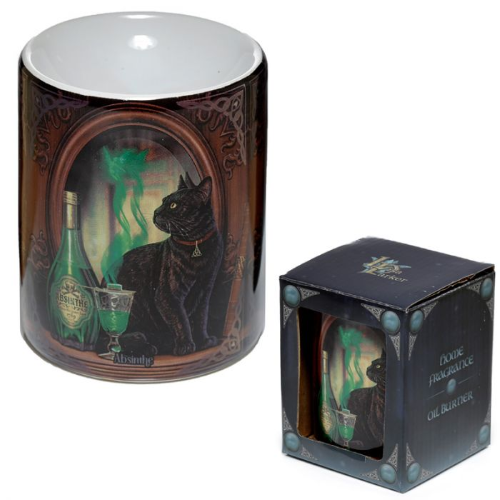 Ceramic Cat Oil Burner - Lisa Parker Absinthe (10cm)