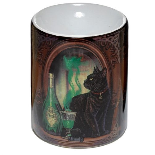 Ceramic Cat Oil Burner - Lisa Parker Absinthe (10cm)