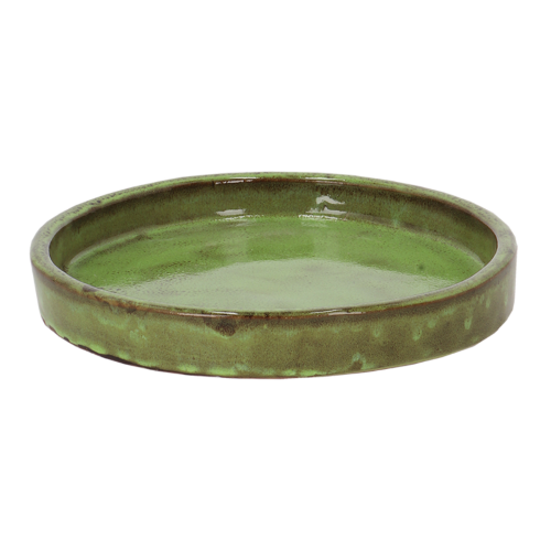 Flower Pot Saucer - Glazed Green 25cm (Set of 2)