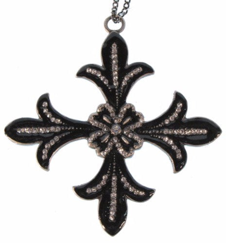 Fleur De Lys Cross - Black