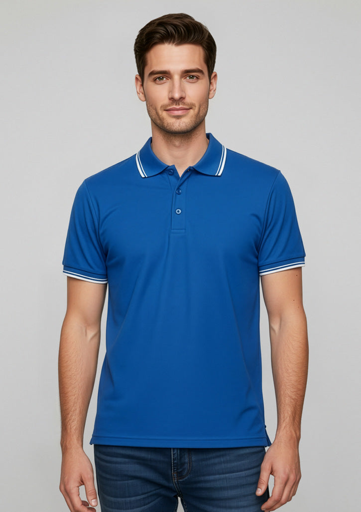 Cambridge Mens Short Sleeve Polo - Royal/White/White