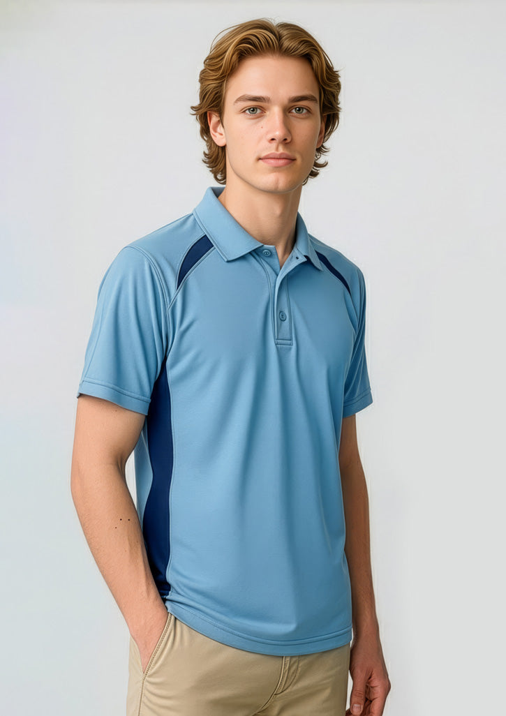 Splice Mens Short Sleeve Polo - Black/White