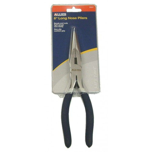 Long Nose Plier 8" #90527 with drop-forged steel, precision cutting edges, and cushion grips for comfort and control.