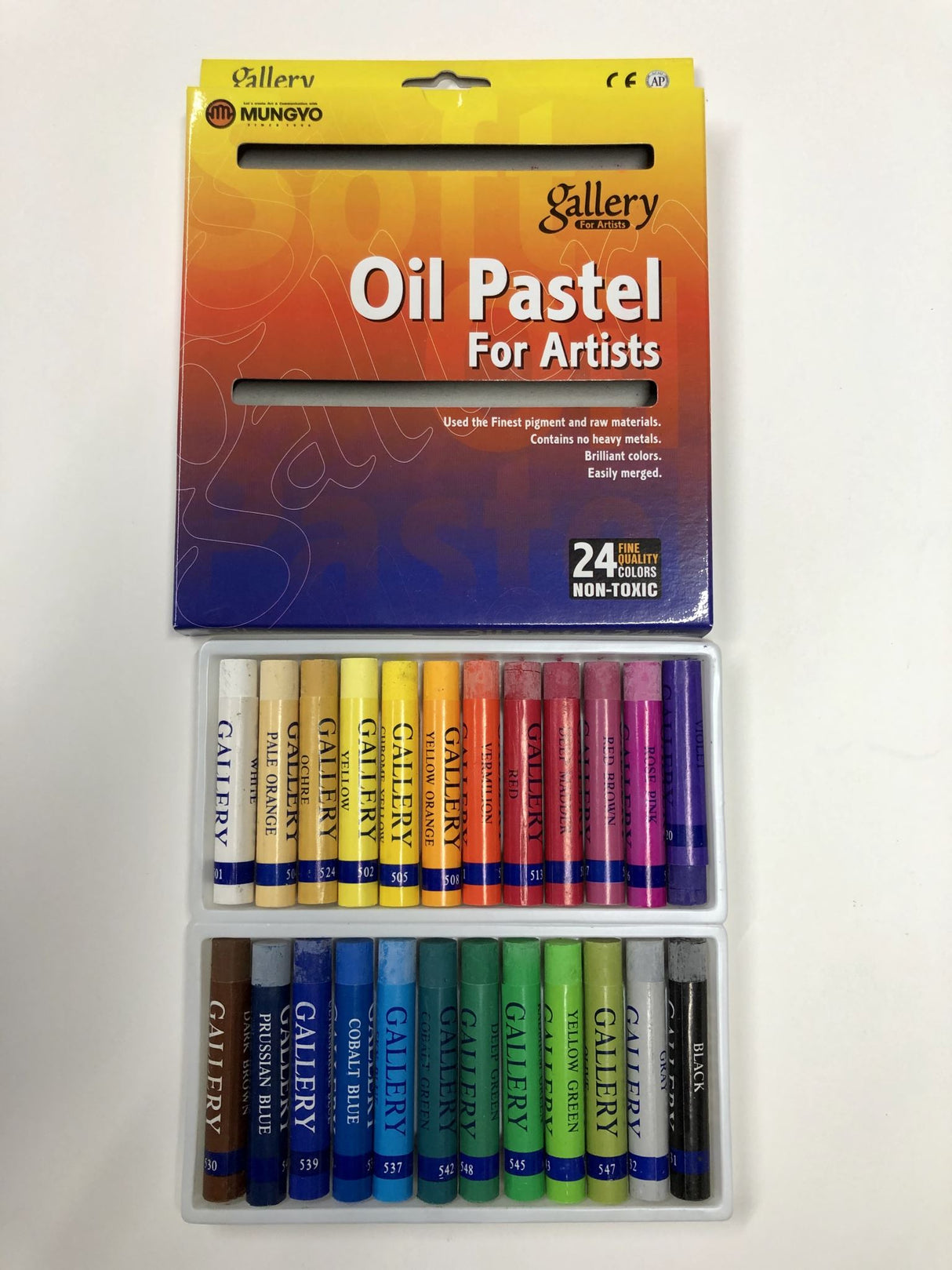 24 vibrant oil pastels in a set, perfect for artists seeking smooth blending and versatility on various surfaces.