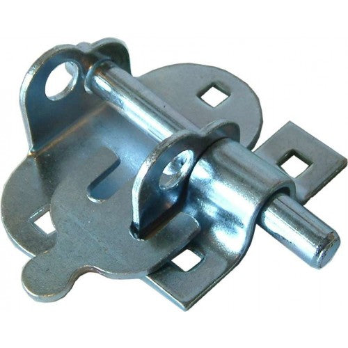 Galvanized 4 inch Pad Bolt Oval Brenton Pattern, strong and stylish, ideal for securing doors and gates outdoors.