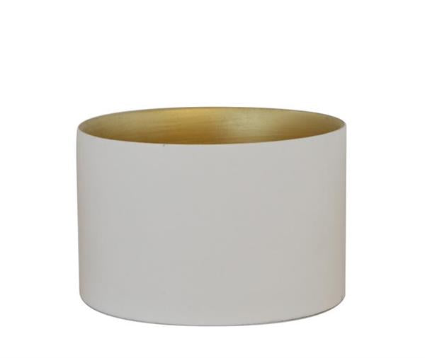 Tea Light Candle Small Round White / Gold