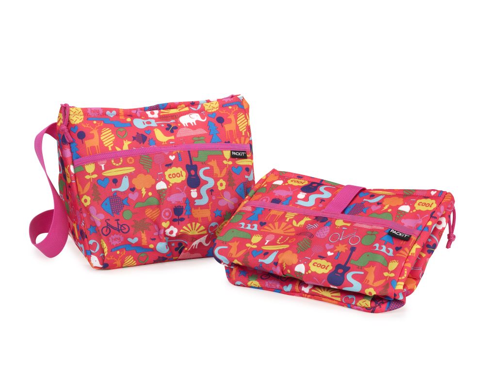 Compact freezable cooler bag with shoulder strap, ideal for picnics and outdoor adventures, holds 4 liters.