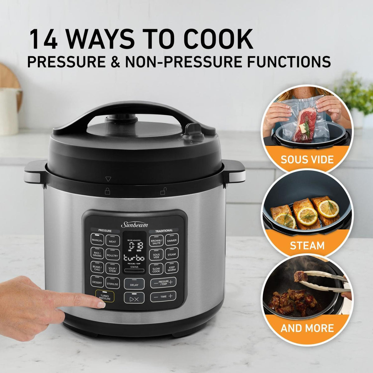 TURBO PRESSURE MULTICOOKER - SUNBEAM (5.7L)