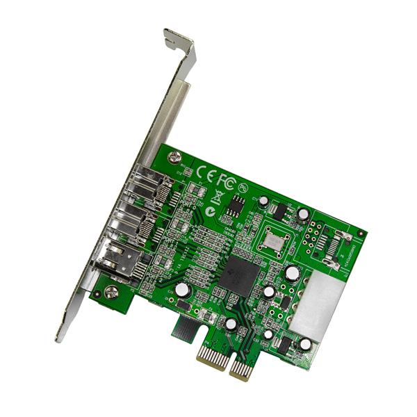 3-Port PCI Express FireWire Card Adapter with 2 IEEE 1394b and 1 IEEE 1394a ports for fast, reliable data transfer.