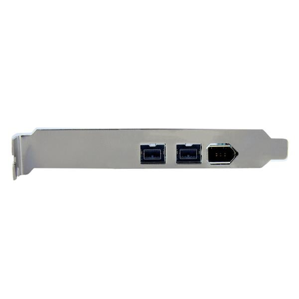 3-Port PCI Express FireWire Card Adapter with 2 IEEE 1394b and 1 IEEE 1394a port for high-speed data transfer.