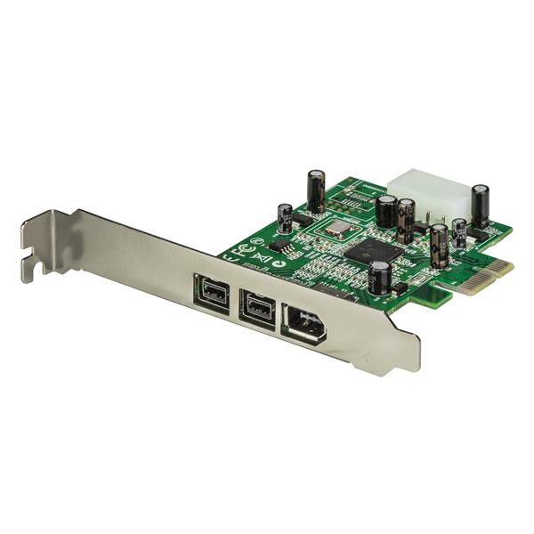3-Port PCI Express FireWire Card Adapter with 2 IEEE 1394b and 1 IEEE 1394a ports for fast, reliable data transfer.